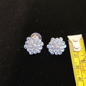 Elegant Silver Crystal Stud Earrings